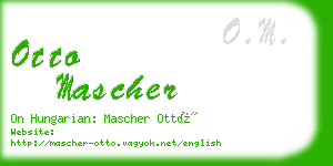 otto mascher business card